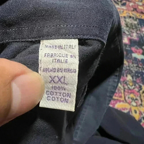 Ralph Lauren Purple Label Men's XXL Navy Button Down‎ Dress Shirt Italy Cotton - Picture 3 of 4